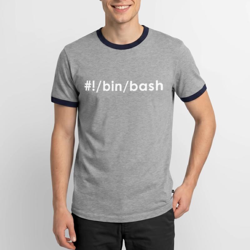 Programmeur Admin Devops Linux Bash T-shirt contrasté Homme