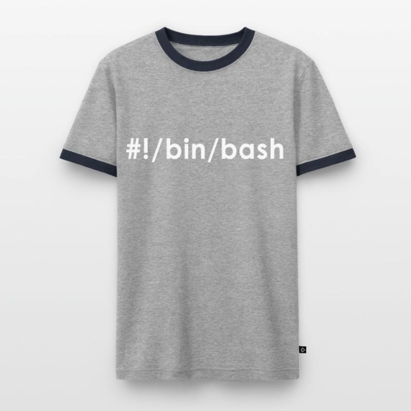 Programmeur Admin Devops Linux Bash T-shirt contrasté Homme