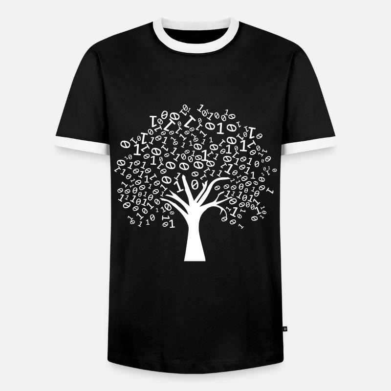 Programmierer Binärer Baum - Männer Kontrast-T-Shirt - Schwarz/Weiß