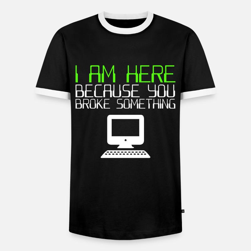 IT Helpdesk It Support - Men's Ringer Shirt - black/white