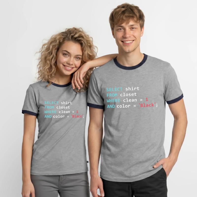 Programmeur Datanbank Funny SQL Query T-shirt contrasté Homme