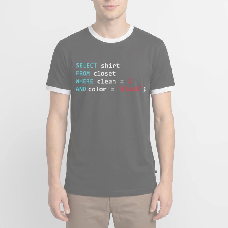 Programmer Database Funny SQL Query Men's Ringer Shirt