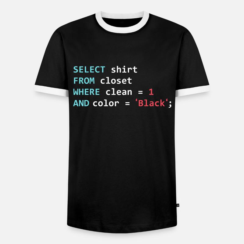 Programmeur Datanbank Funny SQL Query - T-shirt contrasté Homme - noir/blanc