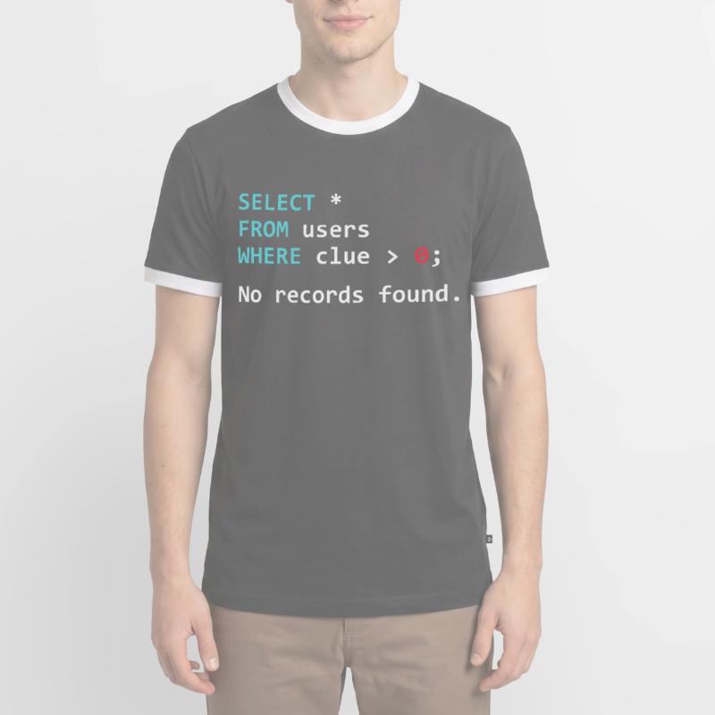Funny Programmer Gift SQL Query Men's Ringer Shirt
