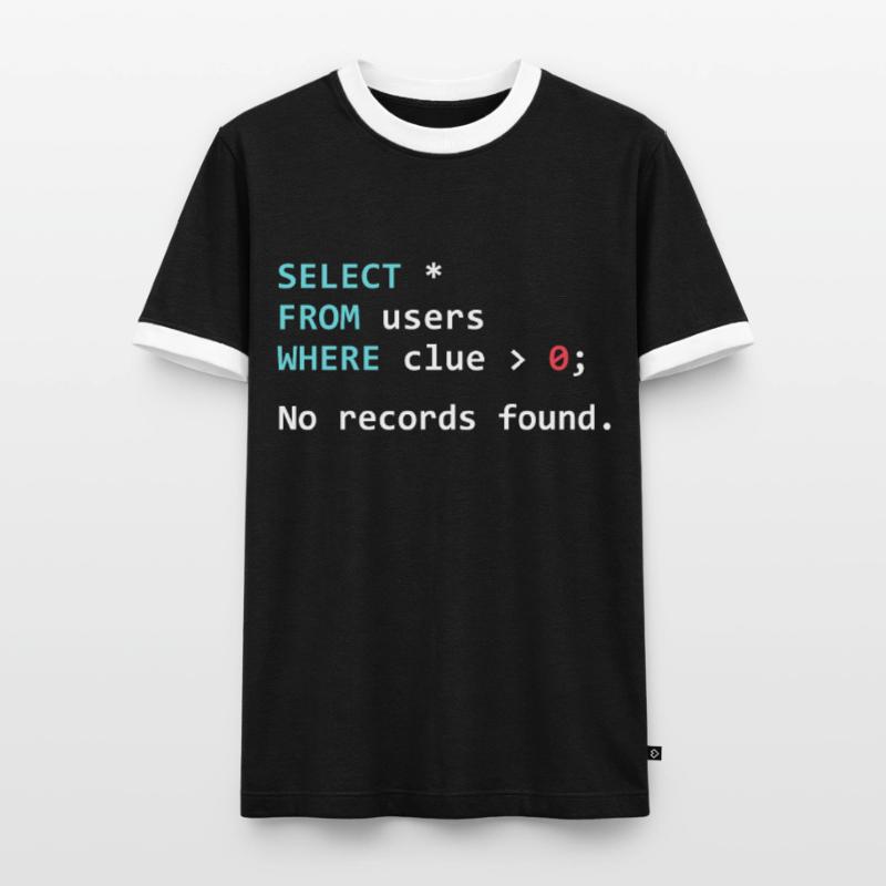 Funny Programmer Gift SQL Query Men's Ringer Shirt