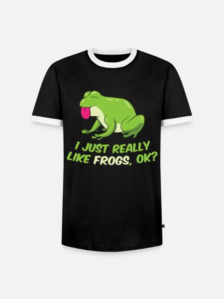Ich Mag Frösche Einfach Wirklich Lustiges Frosch - Männer Kontrast-T-Shirt - Schwarz/Weiß
