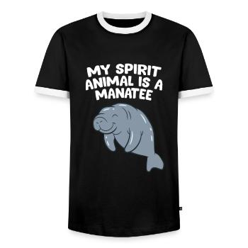 Seekühe Sind Meine Lieblingstiere - Männer Kontrast-T-Shirt - Schwarz/Weiß - Vorne - AI Model Female 172 light (172cm) & AI Model Male 178 light (178cm)