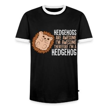 Igel sind fantastisch. Ich bin genial, also bin - Männer Kontrast-T-Shirt - Schwarz/Weiß - Vorne - AI Model Female 172 light (172cm) & AI Model Male 178 light (178cm)