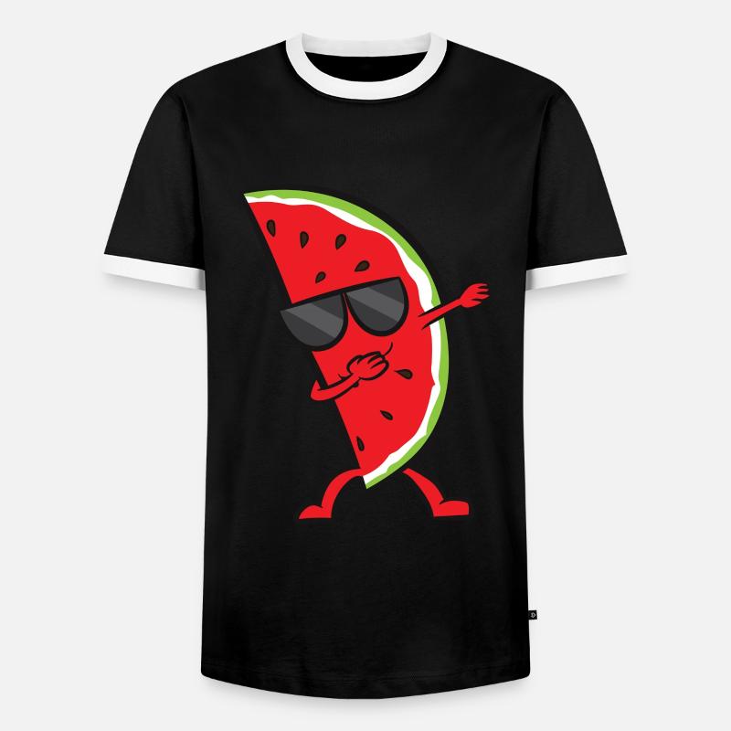 Dab Pastèque Amour Pastèque - T-shirt contrasté Homme - noir/blanc