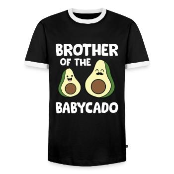 Avocado Baby Pregnancy Brother Of The Babycado - Men's Ringer Shirt - black/white - Front - AI Model Female 172 light (172cm) & AI Model Male 178 light (178cm)