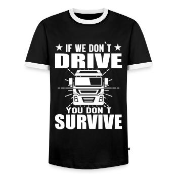 Si nous ne conduisons pas, ils ne survivront pas - T-shirt contrasté Homme - noir/blanc - Devant - AI Model Female 172 light (172cm) & AI Model Male 178 light (178cm)