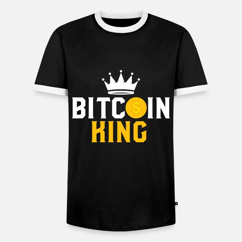 Bitcoin King - Bitcoin Krypto - Männer Kontrast-T-Shirt - Schwarz/Weiß
