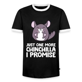 Juste un chinchilla de plus que je promets Pet - T-shirt contrasté Homme - noir/blanc - Devant - AI Model Female 172 light (172cm) & AI Model Male 178 light (178cm)