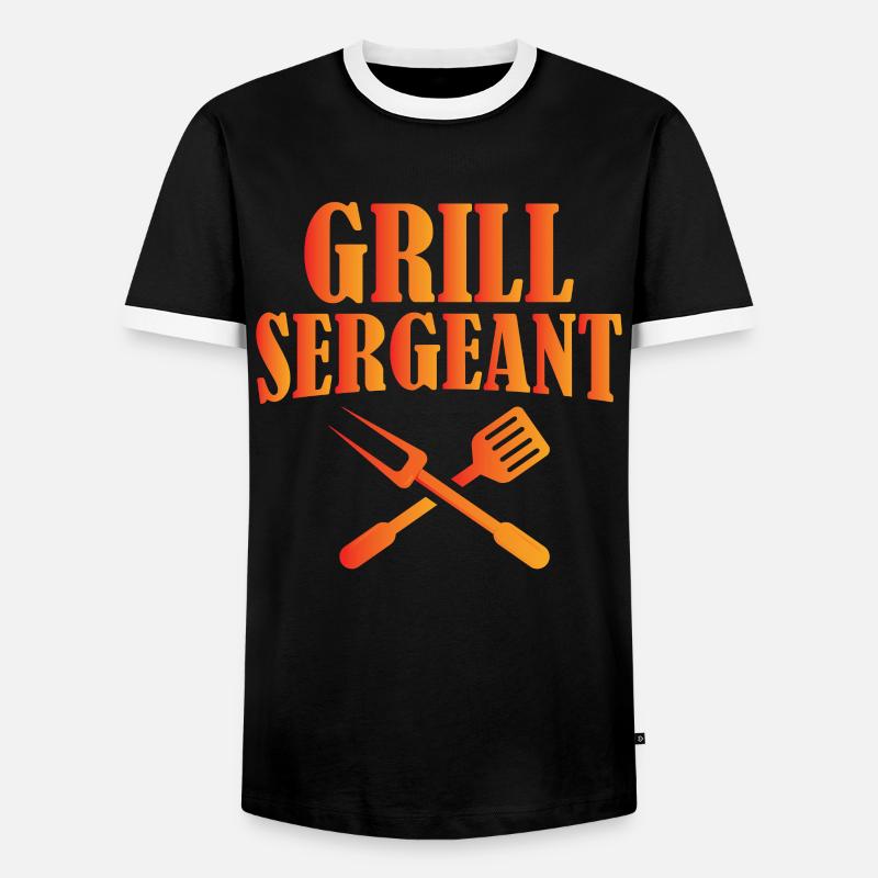 Grill Sergeant - Men's Ringer Shirt - black/white