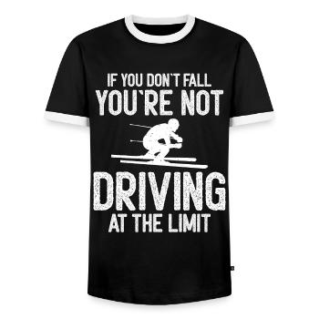 Wenn Sie Nicht Fallen Fahren Sie Nicht Am Limit - Männer Kontrast-T-Shirt - Schwarz/Weiß - Vorne - AI Model Female 172 light (172cm) & AI Model Male 178 light (178cm)