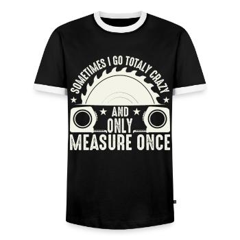 Parfois, je ne deviens complètement fou qu’une seule fois - T-shirt contrasté Homme - noir/blanc - Devant - AI Model Female 172 light (172cm) & AI Model Male 178 light (178cm)