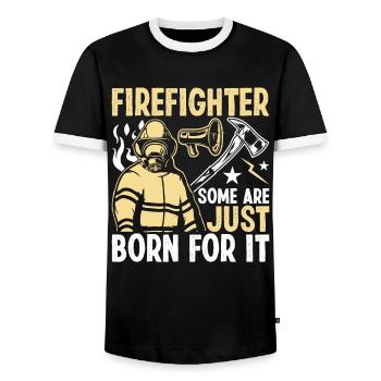 Feuerwehrmann Einige Sind Nur Dafür Geboren - Männer Kontrast-T-Shirt - Schwarz/Weiß - Vorne - AI Model Female 172 light (172cm) & AI Model Male 178 light (178cm)