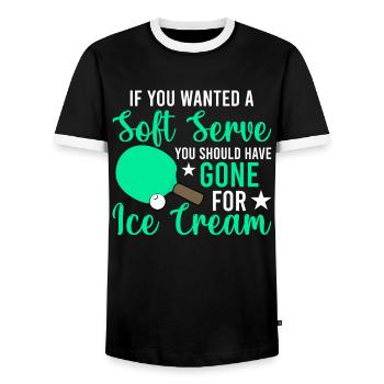 Si vous voulez une portion molle - amusant - T-shirt contrasté Homme - noir/blanc - Devant - AI Model Female 172 light (172cm) & AI Model Male 178 light (178cm)