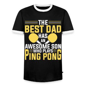 Der Beste Vater Hat Einen Tollen Sohn - Ping Pong - Männer Kontrast-T-Shirt - Schwarz/Weiß - Vorne - AI Model Female 172 light (172cm) & AI Model Male 178 light (178cm)