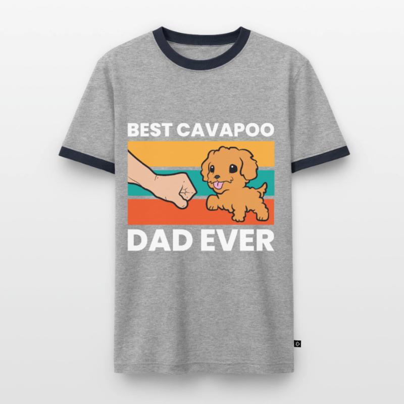 Cavapoo Hund Papa Cavoodle Bester Cavapoo Papa Männer Kontrast-T-Shirt
