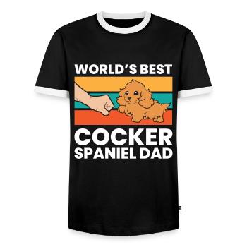 Meilleur Cocker Spaniel Papa Love Cocker - T-shirt contrasté Homme - noir/blanc - Devant - AI Model Female 172 light (172cm) & AI Model Male 178 light (178cm)