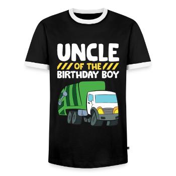 Oncle du camion à ordures du garçon d’anniversaire - T-shirt contrasté Homme - noir/blanc - Devant - AI Model Female 172 light (172cm) & AI Model Male 178 light (178cm)