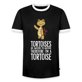 Tortoises Are Awesome. I'm Awesome Therefore I'm - Men's Ringer Shirt - black/white - Front - AI Model Female 172 light (172cm) & AI Model Male 178 light (178cm)