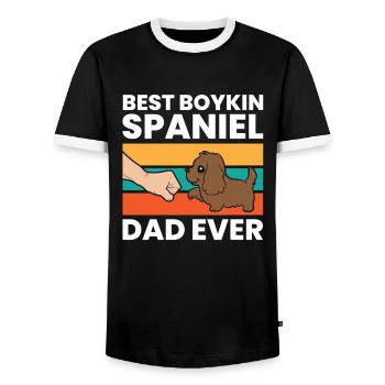 Meilleur papa Boykin Spaniel de tous les temps - T-shirt contrasté Homme - noir/blanc - Devant - AI Model Female 172 light (172cm) & AI Model Male 178 light (178cm)