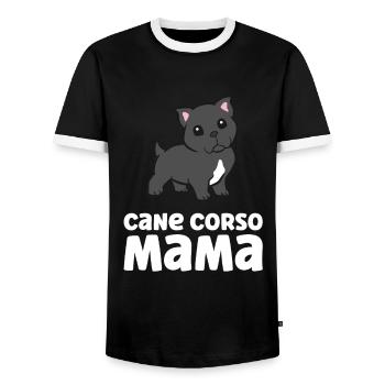 Cane Corso Mom Funny Cane Corso Dog - Men's Ringer Shirt - black/white - Front - AI Model Female 172 light (172cm) & AI Model Male 178 light (178cm)