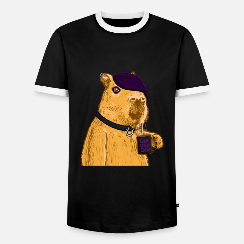 Emo Capybara - Männer Kontrast-T-Shirt - Schwarz/Weiß