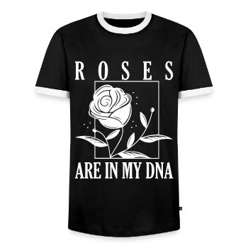 Rosen Sind In Meiner DNA - Florist - Männer Kontrast-T-Shirt - Schwarz/Weiß - Vorne - AI Model Female 172 light (172cm) & AI Model Male 178 light (178cm)