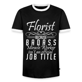 Florist Weil Er Kein Wunderwuzzi Ist - Männer Kontrast-T-Shirt - Schwarz/Weiß - Vorne - AI Model Female 172 light (172cm) & AI Model Male 178 light (178cm)