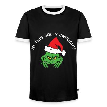 Ist Das Lustig Genug? - Lustige Weihnachten - Männer Kontrast-T-Shirt - Schwarz/Weiß - Vorne - AI Model Female 172 light (172cm) & AI Model Male 178 light (178cm)