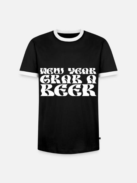Neujahr Schnapp Dir Ein Bier - Männer Kontrast-T-Shirt - Schwarz/Weiß