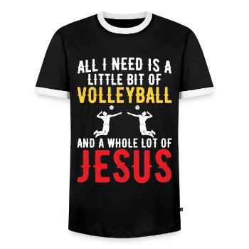 Alles Was Ich Brauche Ist Ein Bisschen Volleyball - Männer Kontrast-T-Shirt - Schwarz/Weiß - Vorne - AI Model Female 172 light (172cm) & AI Model Male 178 light (178cm)