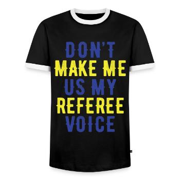 Ne me forcez pas à utiliser la voix de mon arbitre - T-shirt contrasté Homme - noir/blanc - Devant - AI Model Female 172 light (172cm) & AI Model Male 178 light (178cm)
