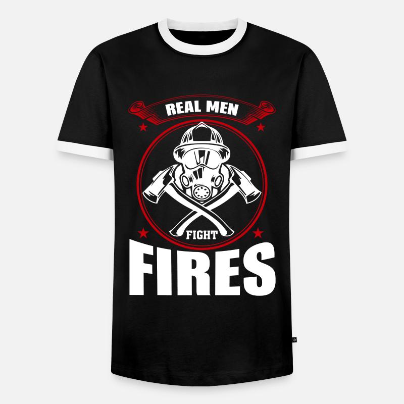 Echte Männer Bekämpfen Brände - Männer Kontrast-T-Shirt - Schwarz/Weiß