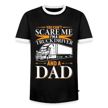 You can't scare me I'm a truck driver - Men's Ringer Shirt - black/white - Front - AI Model Female 172 light (172cm) & AI Model Male 178 light (178cm)