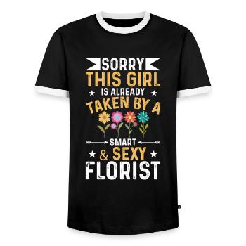 Girl is already by a sexy florist - Men's Ringer Shirt - black/white - Front - AI Model Female 172 light (172cm) & AI Model Male 178 light (178cm)