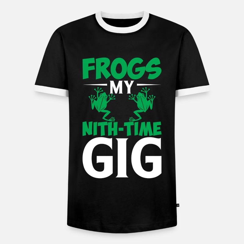Frogs My Nith-Time Gig - Men's Ringer Shirt - black/white