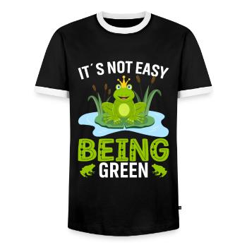 Es Ist Nicht Leicht Grün Zu Sein - Männer Kontrast-T-Shirt - Schwarz/Weiß - Vorne - AI Model Female 172 light (172cm) & AI Model Male 178 light (178cm)