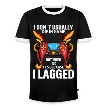 I don't usually die in the game... But - Men's Ringer Shirt - black/white - Front - AI Model Female 172 light (172cm) & AI Model Male 178 light (178cm)