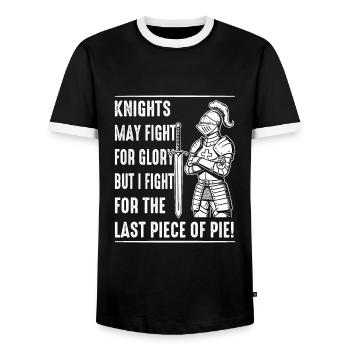 Knights may fight for glory, but I fight for the l - Men's Ringer Shirt - black/white - Front - AI Model Female 172 light (172cm) & AI Model Male 178 light (178cm)