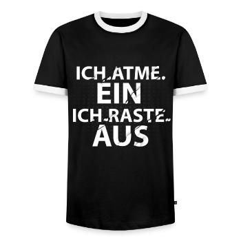 ich atme ein ich xxx aus - Männer Kontrast-T-Shirt - Schwarz/Weiß - Vorne - AI Model Female 172 light (172cm) & AI Model Male 178 light (178cm)