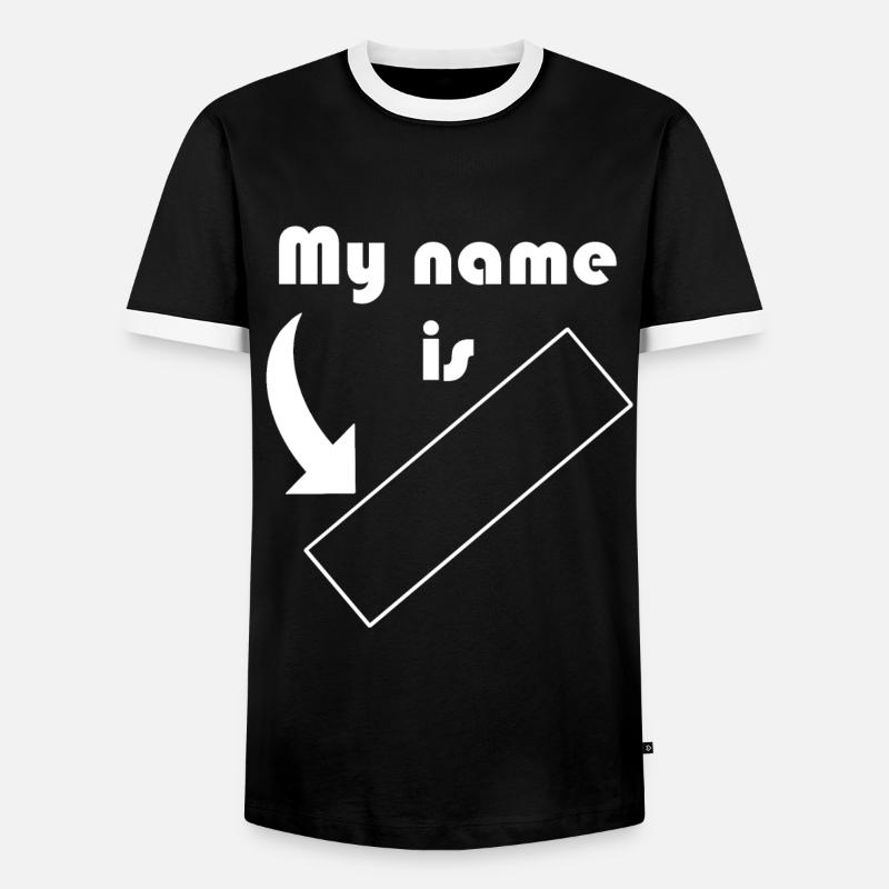 My name is ... customizable - Men's Ringer Shirt - black/white