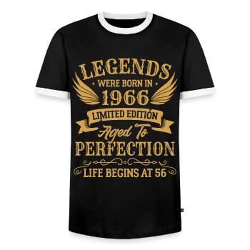 Les légendes sont nées en 1966 édition limitée - T-shirt contrasté Homme - noir/blanc - Devant - AI Model Female 172 light (172cm) & AI Model Male 178 light (178cm)