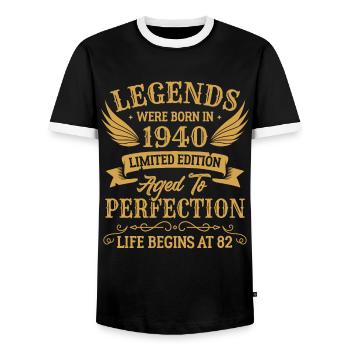 Les légendes sont nées en 1940 édition limitée - T-shirt contrasté Homme - noir/blanc - Devant - AI Model Female 172 light (172cm) & AI Model Male 178 light (178cm)