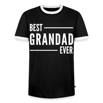 BEST GRANDAD EVER - Men's Ringer Shirt - black/white - Front - AI Model Female 172 light (172cm) & AI Model Male 178 light (178cm)