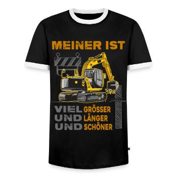 Bagger Baggerfahrer große Baggerschaufel Bau-memes - Männer Kontrast-T-Shirt - Schwarz/Weiß - Vorne - AI Model Female 172 light (172cm) & AI Model Male 178 light (178cm)