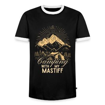 Mastiff Zelten Wandern Outdoor - Männer Kontrast-T-Shirt - Schwarz/Weiß - Vorne - AI Model Female 172 light (172cm) & AI Model Male 178 light (178cm)